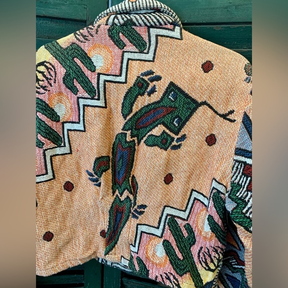 Laguna Casuals vintage 1990s tapestry jacket with geckos 🦎 size Medium - Picture 8 of 9